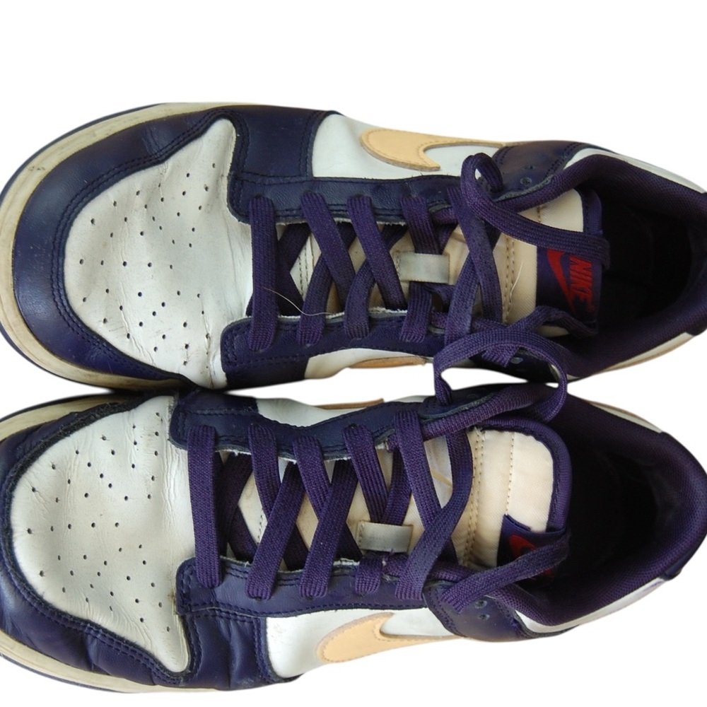 Nike Low Dunk Men's Purple, White, and Tan Sneakers